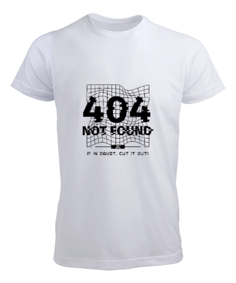Tisho - 404 Bulunamadı Beyaz Erkek Tişört