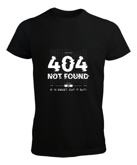 Tisho - 404 Bulunamadı Siyah Erkek Tişört