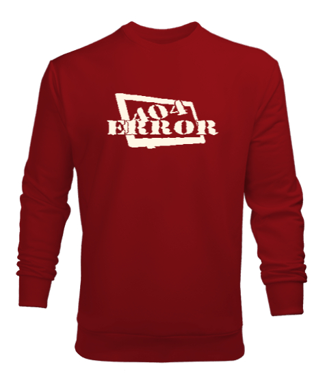 Tisho - 404 Error - Hata Kırmızı Erkek Sweatshirt