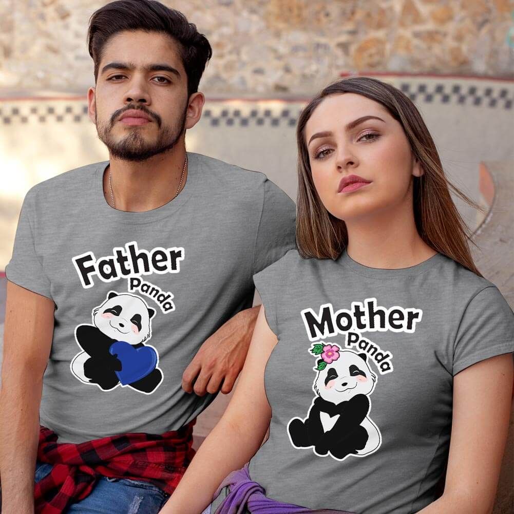 Sevimli Panda Sevgili Tişört Kombini