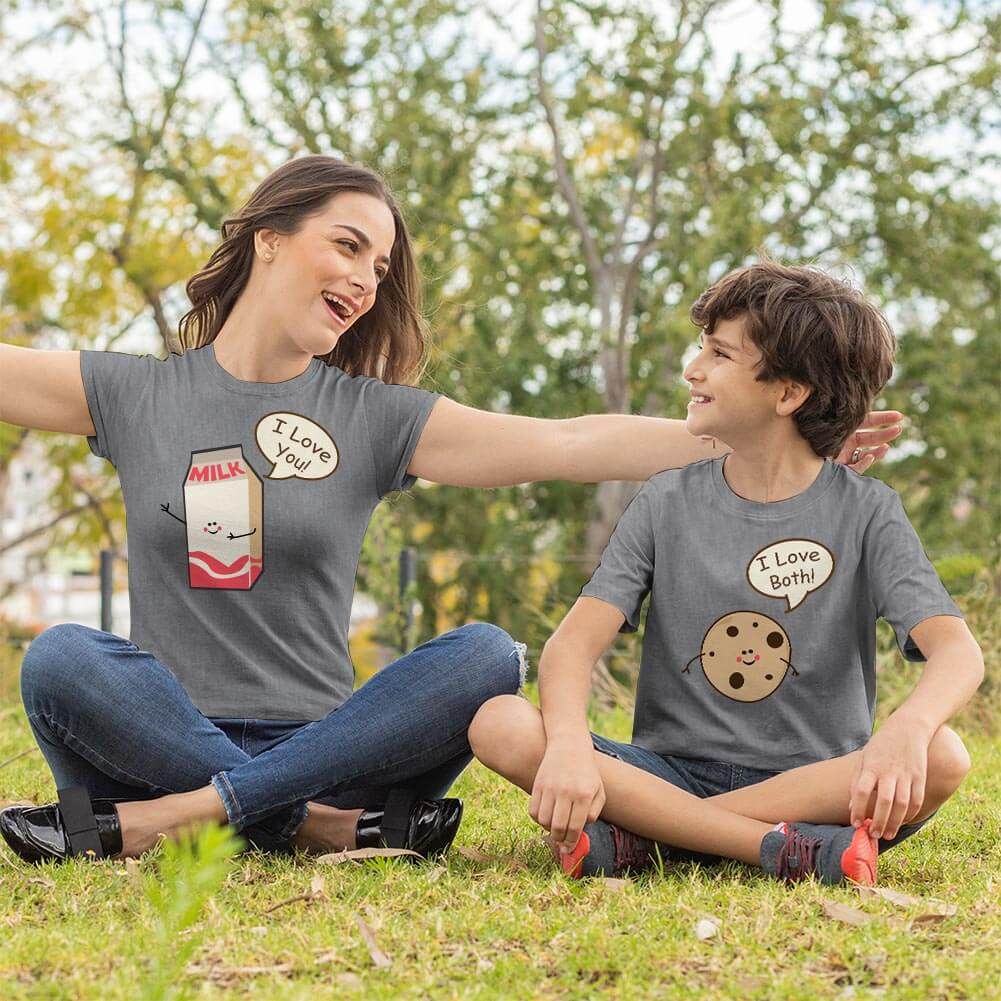 Süt ve Kurabiye Anne Erkek Çocuk Tişört Kombini