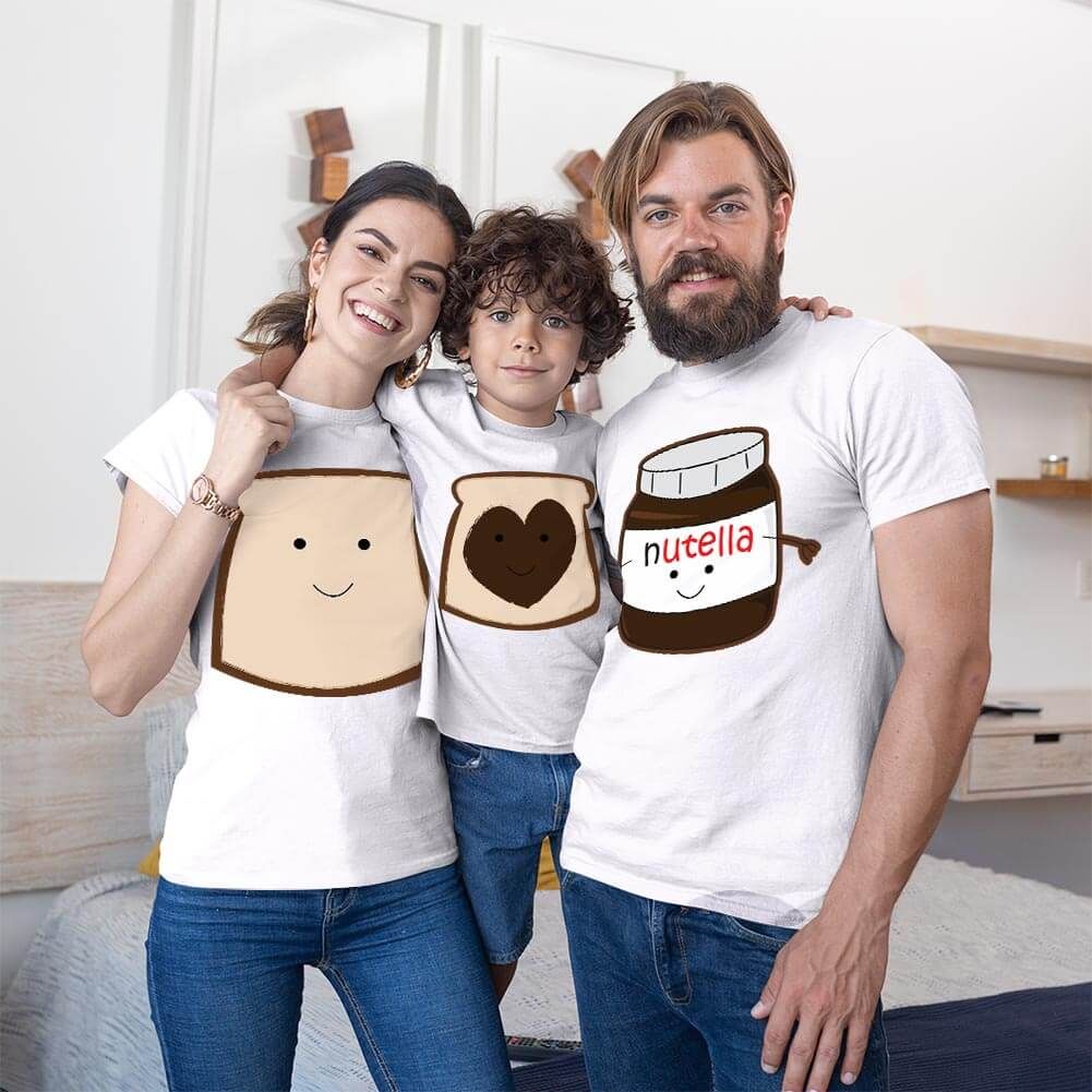 Nutella Anne Baba ve Erkek Çocuk Tişört Kombini