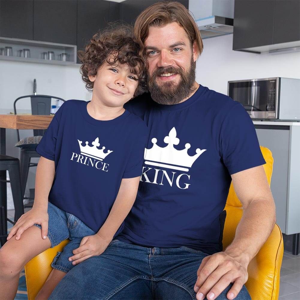 King ve Prince Baba Erkek Çocuk Tişört Kombini