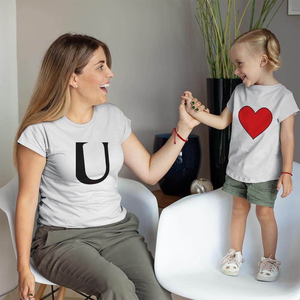 I Love U Anne Kız Çocuk Tişört Kombini