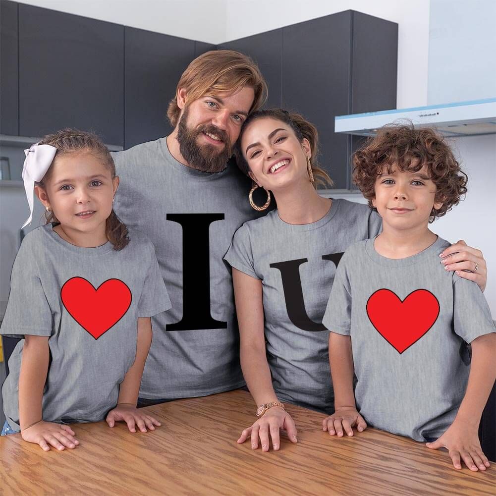 I Love U Aile Tişört Kombini (1)