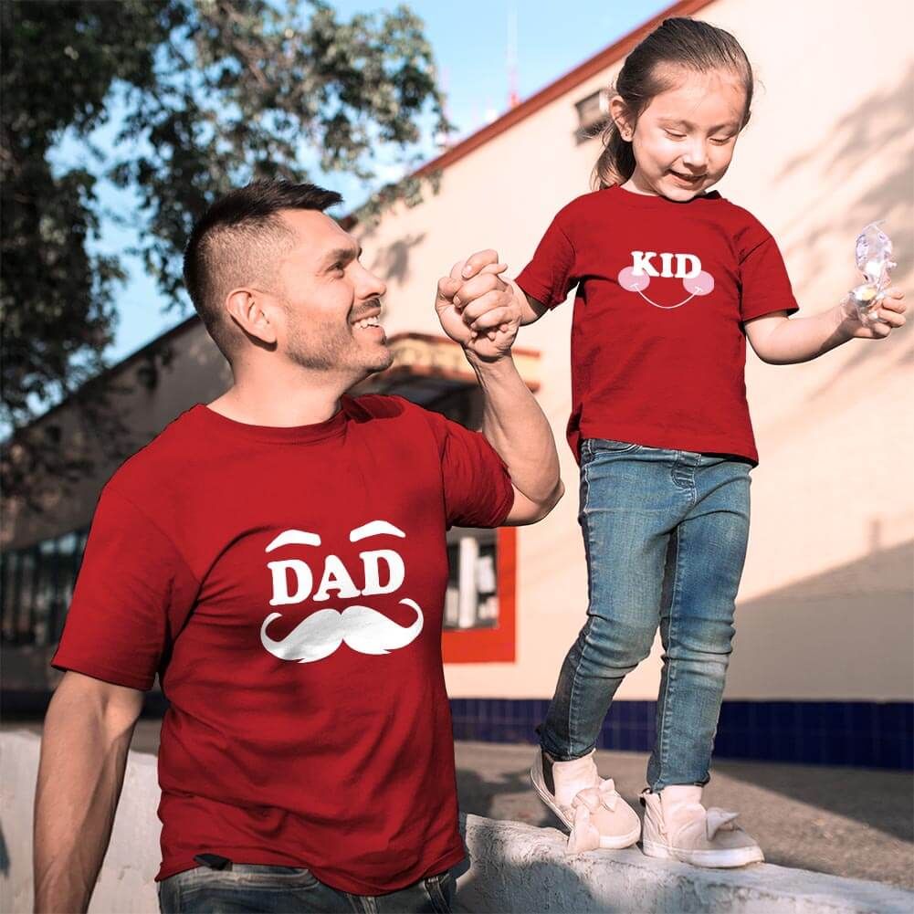 Dad and Kid Baba Kız Çocuk Tişört Kombini
