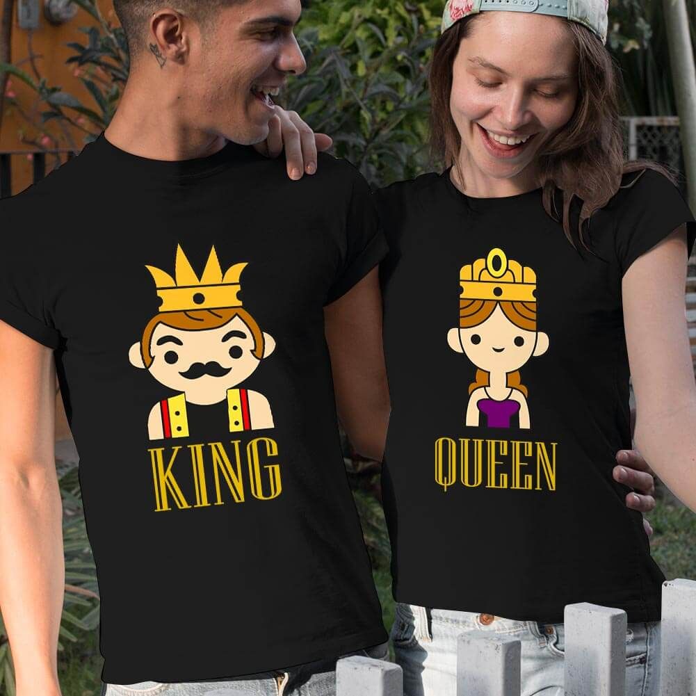 Kral ve Kraliçe Sevgili Tişört Kombini