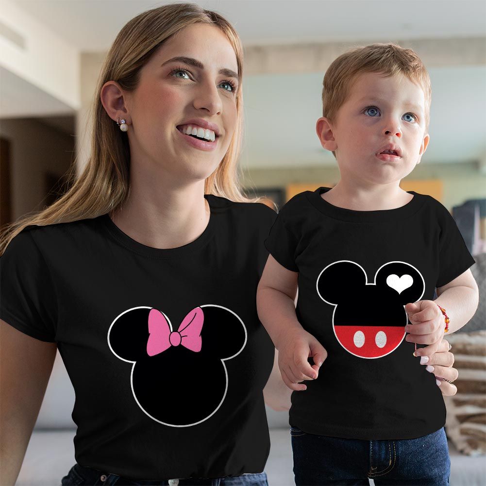 Mickey ve Minnie Mouse Anne Erkek Çocuk Tişört Kombini (1)