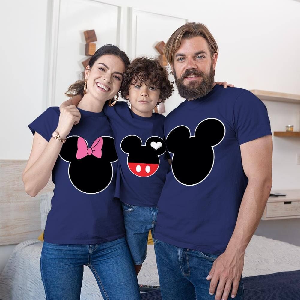 Mickey ve Minnie Mouse Anne Baba ve Erkek Çocuk Tişört Kombini (1)