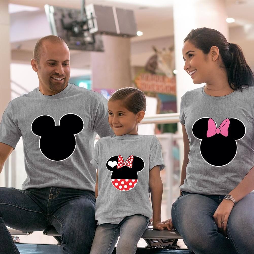 Mickey ve Minnie Mouse Anne Baba ve Kız Çocuk Tişört Kombini (1)