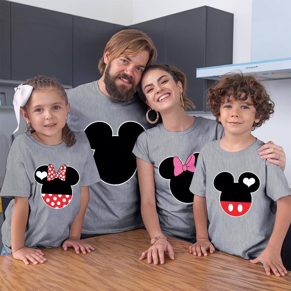 Mickey ve Minnie Mouse Ailesi Tişört Kombini