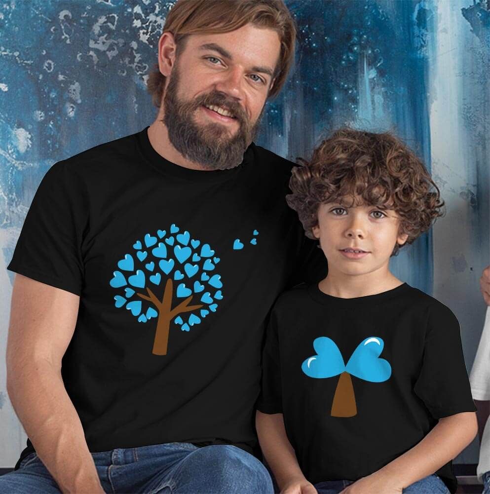 Aşk Ağaçları Baba Erkek Çocuk Tişört Kombini