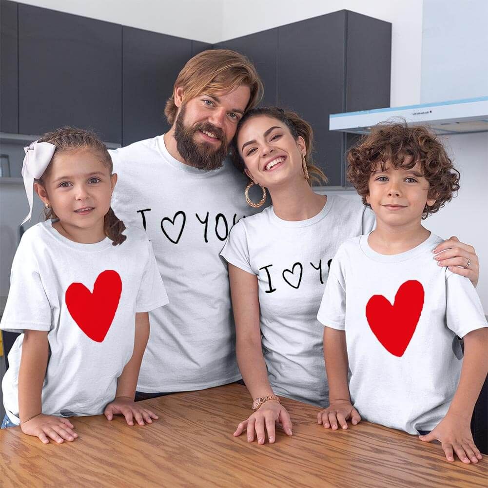 I Love You Aile Tişört Kombini (1)