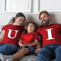 I Love U Anne Baba Erkek Çocuk Tişört Kombini - 3