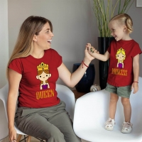 Kraliçe ve Prenses Anne Kız Çocuk Tişört Kombini - 2