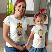 Kraliçe ve Prenses Anne Kız Çocuk Tişört Kombini - 3