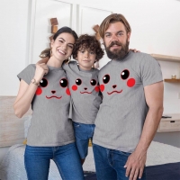 Pikachu Anne Baba ve Erkek Çocuk Tişört Kombini - 5