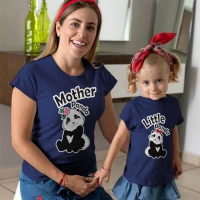 Sevimli Panda Anne ve Kız Çocuk Tişört Kombini - 3