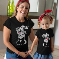 Sevimli Panda Anne ve Kız Çocuk Tişört Kombini - 5