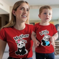 Sevimli Panda Anne ve Erkek Çocuk Tişört Kombini - 2