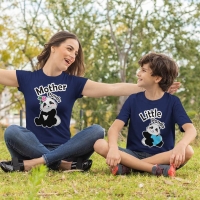Sevimli Panda Anne ve Erkek Çocuk Tişört Kombini - 5