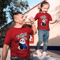 Sevimli Panda Baba ve Kız Çocuk Tişört Kombini - 2