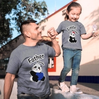 Sevimli Panda Baba ve Kız Çocuk Tişört Kombini - 4