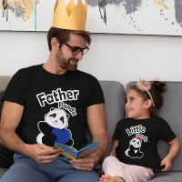 Sevimli Panda Baba ve Kız Çocuk Tişört Kombini - 5