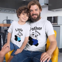 Sevimli Panda Baba ve Erkek Çocuk Tişört Kombini - 2