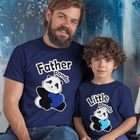 Sevimli Panda Baba ve Erkek Çocuk Tişört Kombini - 4