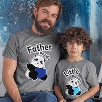 Sevimli Panda Baba ve Erkek Çocuk Tişört Kombini - 5