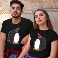 Penguen Baskılı Sevgili Tişört Kombini - 5