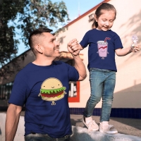 Fastfood Temalı Baba ve Kız Çocuk Tişört Kombini - 5
