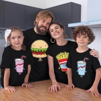 Fastfood Temalı Aile Tişört Kombini - 4