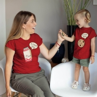 Süt ve Kurabiye Anne Kız Çocuk Tişört Kombini - 3