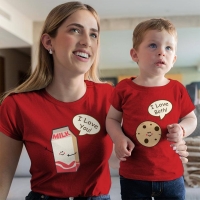 Süt ve Kurabiye Anne Erkek Çocuk Tişört Kombini - 2