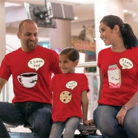 Muhteşem 3'lü Anne Baba ve Kız Çocuk Tişört Kombini - 3