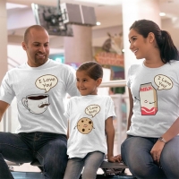 Muhteşem 3'lü Anne Baba ve Kız Çocuk Tişört Kombini - 5