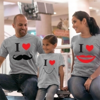 Smile Anne Baba Kız Çocuk Tişört Kombini - 3