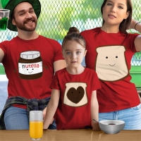 Nutella Anne Baba ve Kız Çocuk Tişört Kombini - 4