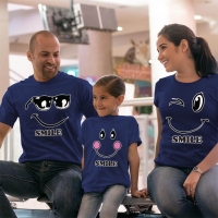 Mutlu Anne Baba Kız Çocuk Tişört Kombini - 4