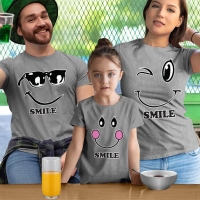 Mutlu Anne Baba Kız Çocuk Tişört Kombini - 5