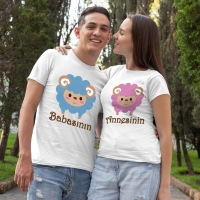 Kuzu Baskılı Sevgili Tişört Kombini - 3