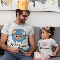 Babasının Kuzusu Baba Kız Çocuk Tişört Kombini - 2