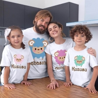 Kuzu Baskılı Aile Tişört Kombini - 2