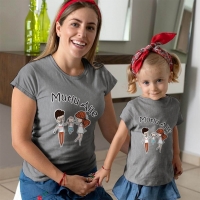 Mutlu Aile Anne Kız Çocuk Tişört Kombini - 5
