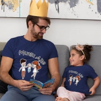 Mutlu Aile Baba Kız Çocuk Tişört Kombini - 4