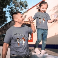 Mutlu Aile Baba Kız Çocuk Tişört Kombini - 5