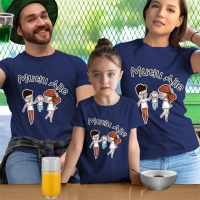 Mutlu Aile Anne Baba Kız Çocuk Tişört Kombini - 4