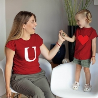 I Love U Anne Kız Çocuk Tişört Kombini - 3